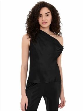 Camila Coelho One Shoulder Asymmetrical Top Black Size XS
